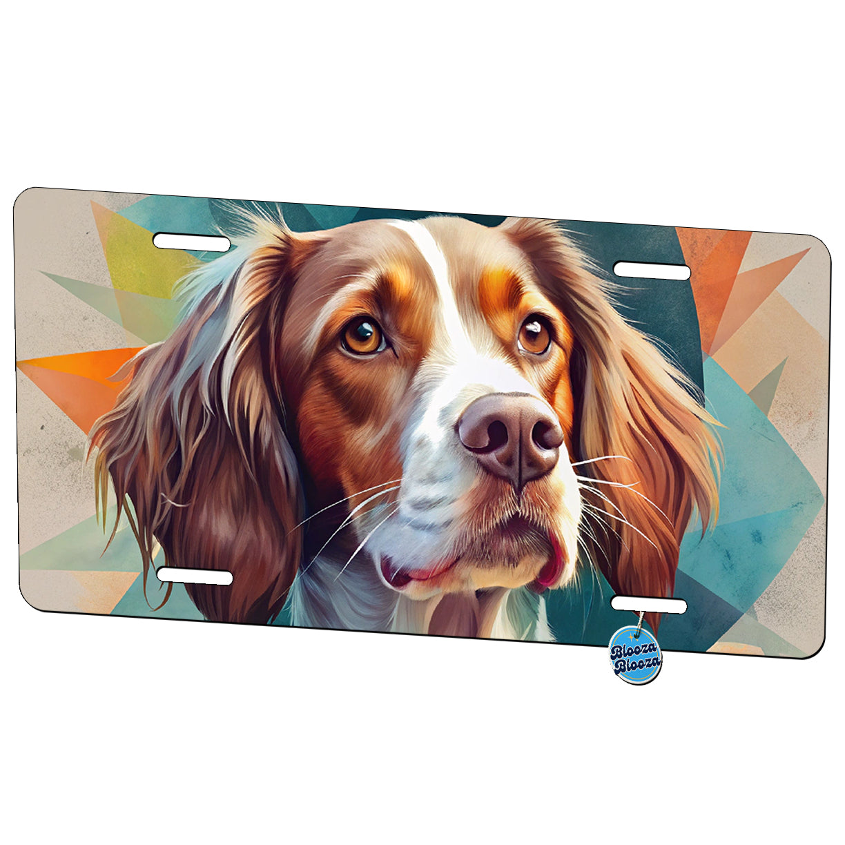 Brittany Spaniel Dog Contemporary Art Metal Vanity Novelty Tag License Plate for Trucks Cars SUVs