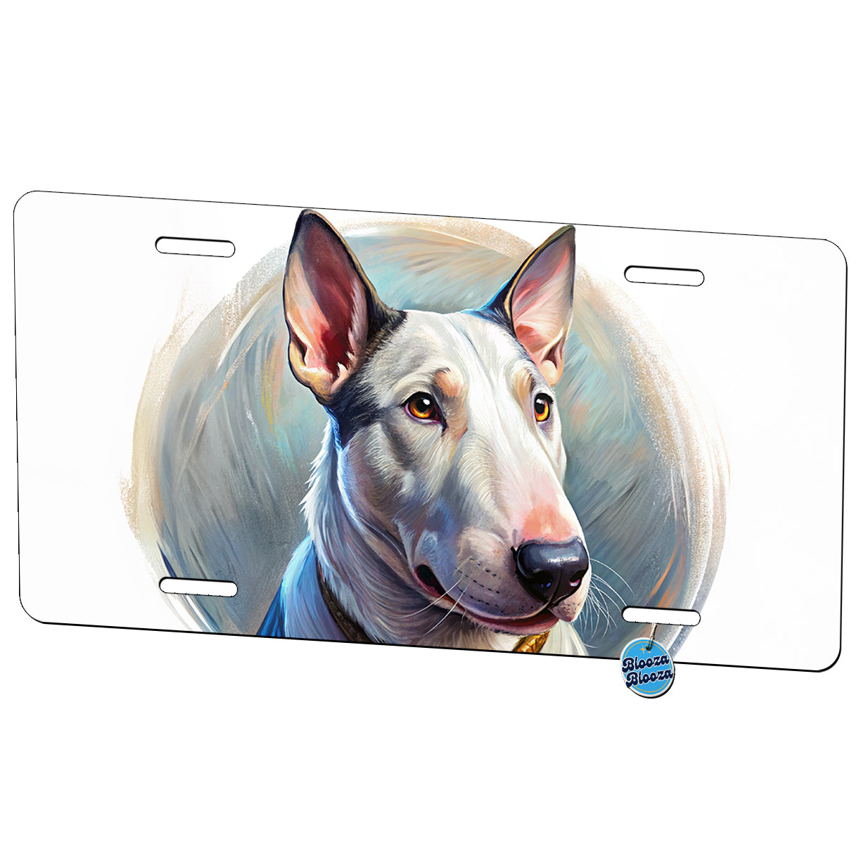 Bull Terrier Dog Illustration Metal Vanity Novelty Tag License Plate for Trucks Cars SUVs