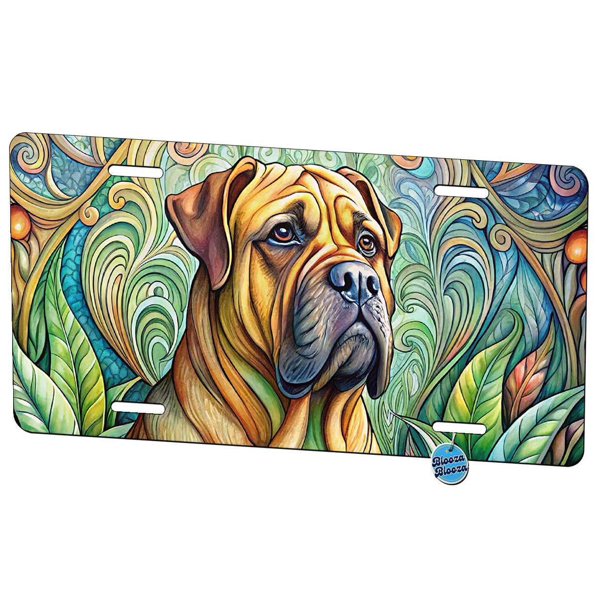 Bullmastiff Dog Art Nouveau Metal Vanity Novelty Tag License Plate for Trucks Cars SUVs