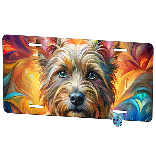 Cairn Terrier Dog Abstract Art Metal Vanity Novelty Tag License Plate for Trucks Cars SUVs