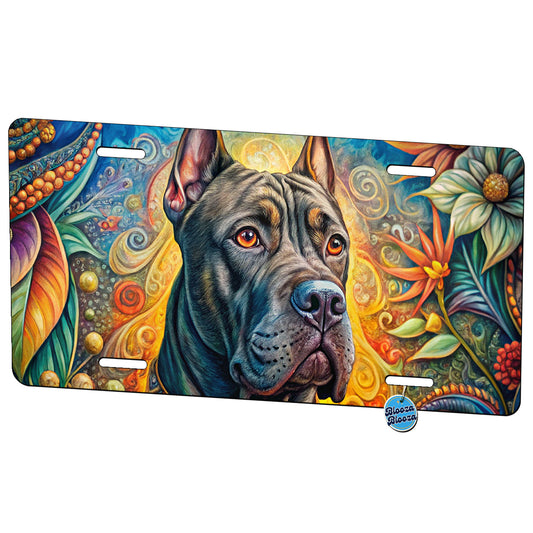 Cane Corso Dog Bohemian Art Metal Vanity Novelty Tag License Plate for Trucks Cars SUVs