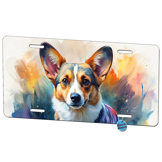 Cardigan Welsh Corgi Dog Contemporary Art Metal Vanity Novelty Tag License Plate for Trucks Cars SUVs
