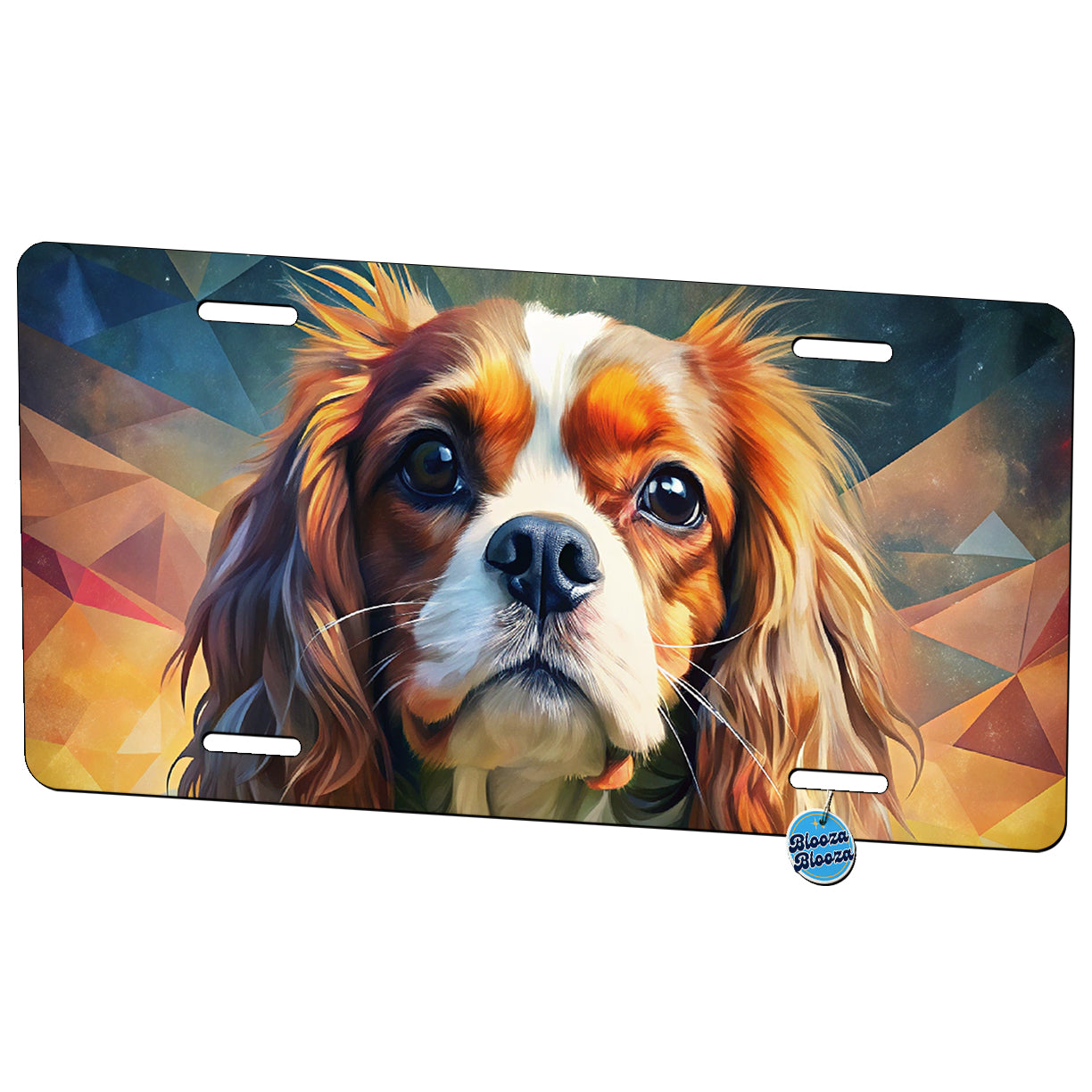 Cavalier King Charles Spaniel Dog Abstract Art Metal Vanity Novelty Tag License Plate for Trucks Cars SUVs