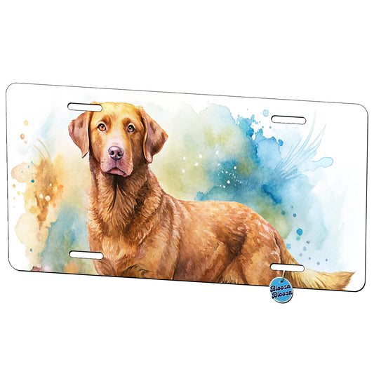 Chesapeake Bay Retriever Dog Watercolor Style Metal Vanity Novelty Tag License Plate for Trucks Cars SUVs