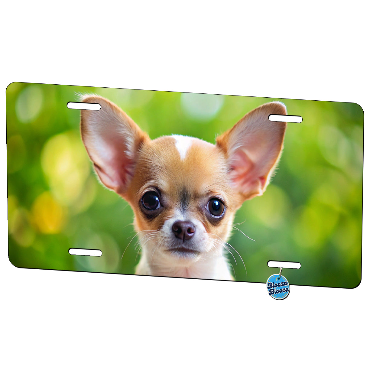 Chihuahua Dog Puppy Photo Metal Vanity Novelty Tag License Plate for Trucks Cars SUVs