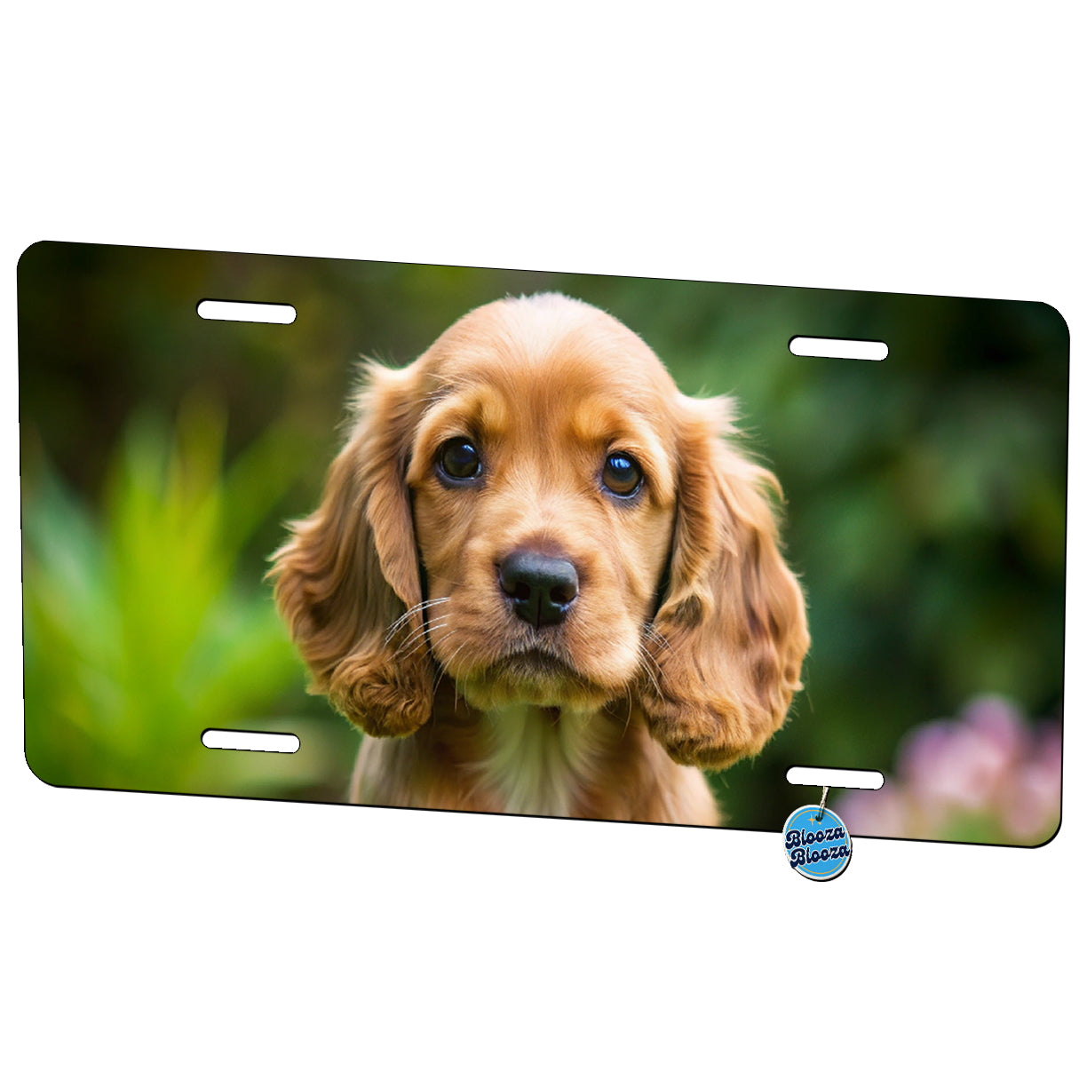 Cocker Spaniel Dog Puppy Photo Metal Vanity Novelty Tag License Plate for Trucks Cars SUVs