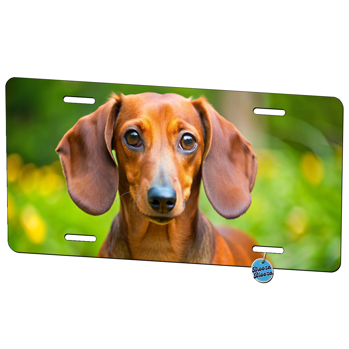 Dachshund Dog Photo Metal Vanity Novelty Tag License Plate for Trucks Cars SUVs