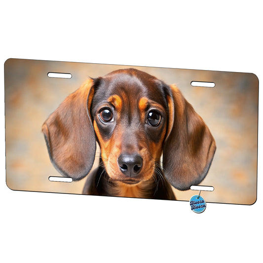 Dachshund Dog Puppy Photo Metal Vanity Novelty Tag License Plate for Trucks Cars SUVs