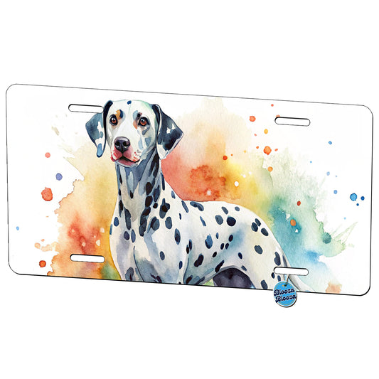 Dalmatian Dog Watercolor Style Metal Vanity Novelty Tag License Plate for Trucks Cars SUVs