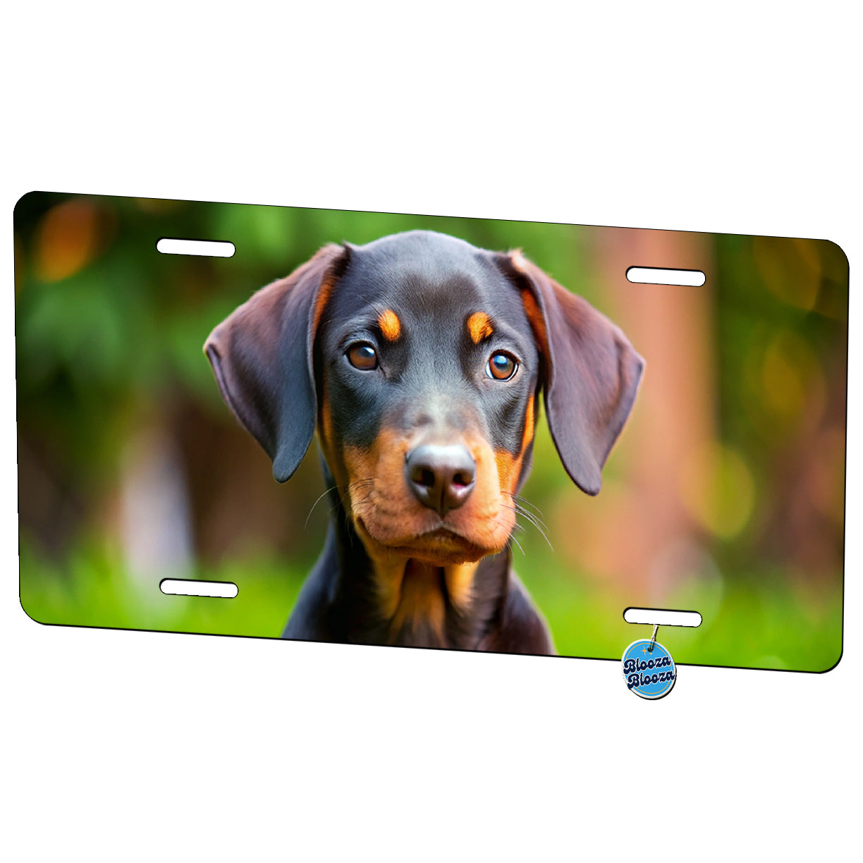 Doberman Pinscher Dog Puppy Photo Metal Vanity Novelty Tag License Plate for Trucks Cars SUVs