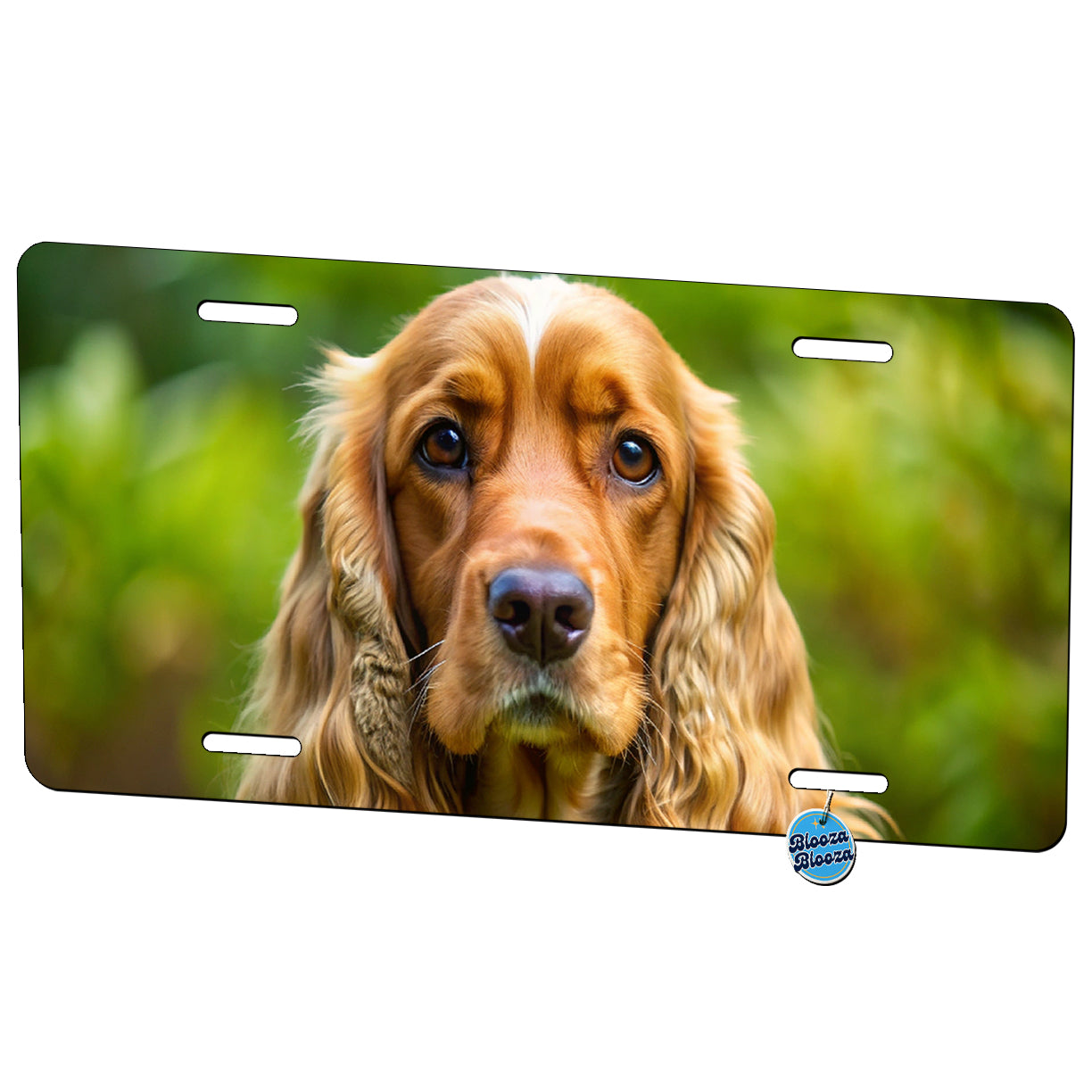 English Cocker Spaniel Dog Photo Metal Vanity Novelty Tag License Plate for Trucks Cars SUVs