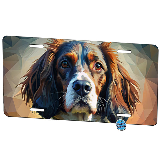 English Springer Spaniel Dog Abstract Stylized Art Metal Vanity Novelty Tag License Plate for Trucks Cars SUVs