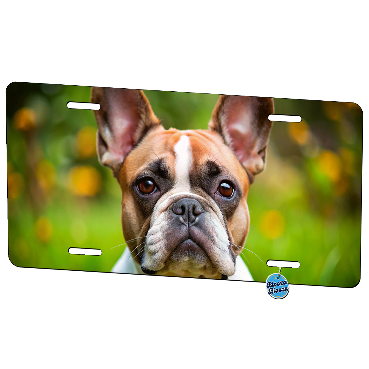 French Bulldog Frenchie Dog Photo Metal Vanity Novelty Tag License Plate for Trucks Cars SUVs
