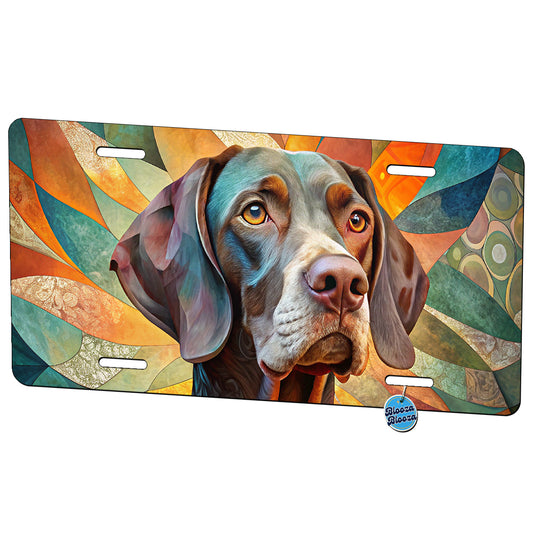 German Shorthaired Pointer Dog Abstract Stylized Art Metal Vanity Novelty Tag License Plate for Trucks Cars SUVs
