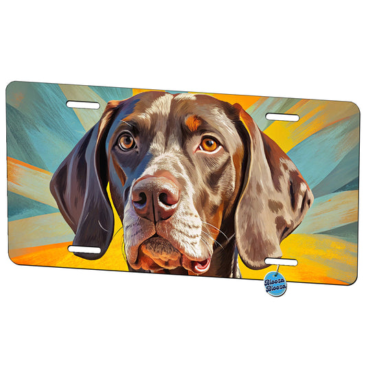 German Shorthaired Pointer Dog Pop Art Metal Vanity Novelty Tag License Plate for Trucks Cars SUVs