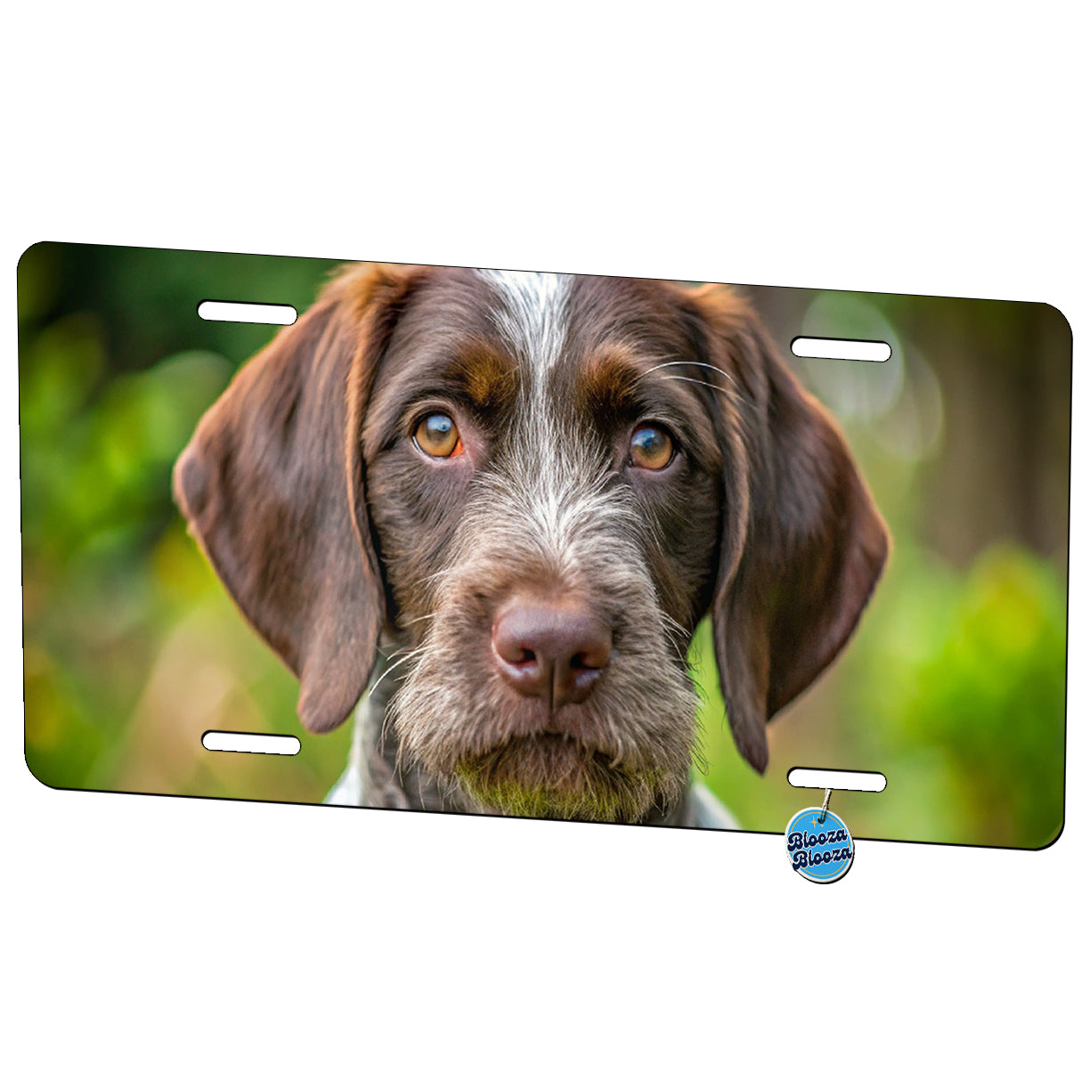 German Wirehaired Pointer Dog Puppy Photo Metal Vanity Novelty Tag License Plate for Trucks Cars SUVs