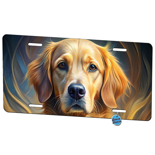 Golden Retriever Dog Abstract Stylized Art Metal Vanity Novelty Tag License Plate for Trucks Cars SUVs