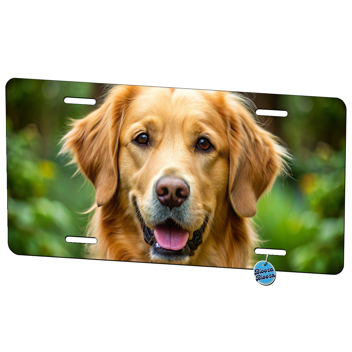 Golden Retriever Dog Photo Metal Vanity Novelty Tag License Plate for Trucks Cars SUVs