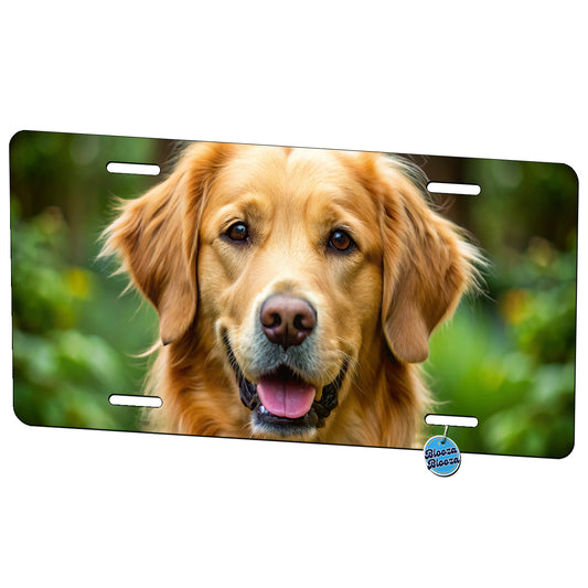 Golden Retriever Dog Photo Metal Vanity Novelty Tag License Plate for Trucks Cars SUVs