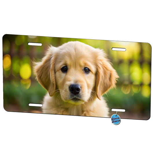 Golden Retriever Dog Puppy Photo Metal Vanity Novelty Tag License Plate for Trucks Cars SUVs