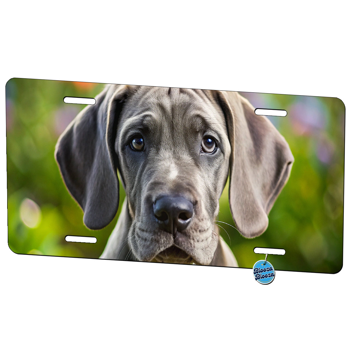 Great Dane Dog Puppy Photo Metal Vanity Novelty Tag License Plate for Trucks Cars SUVs