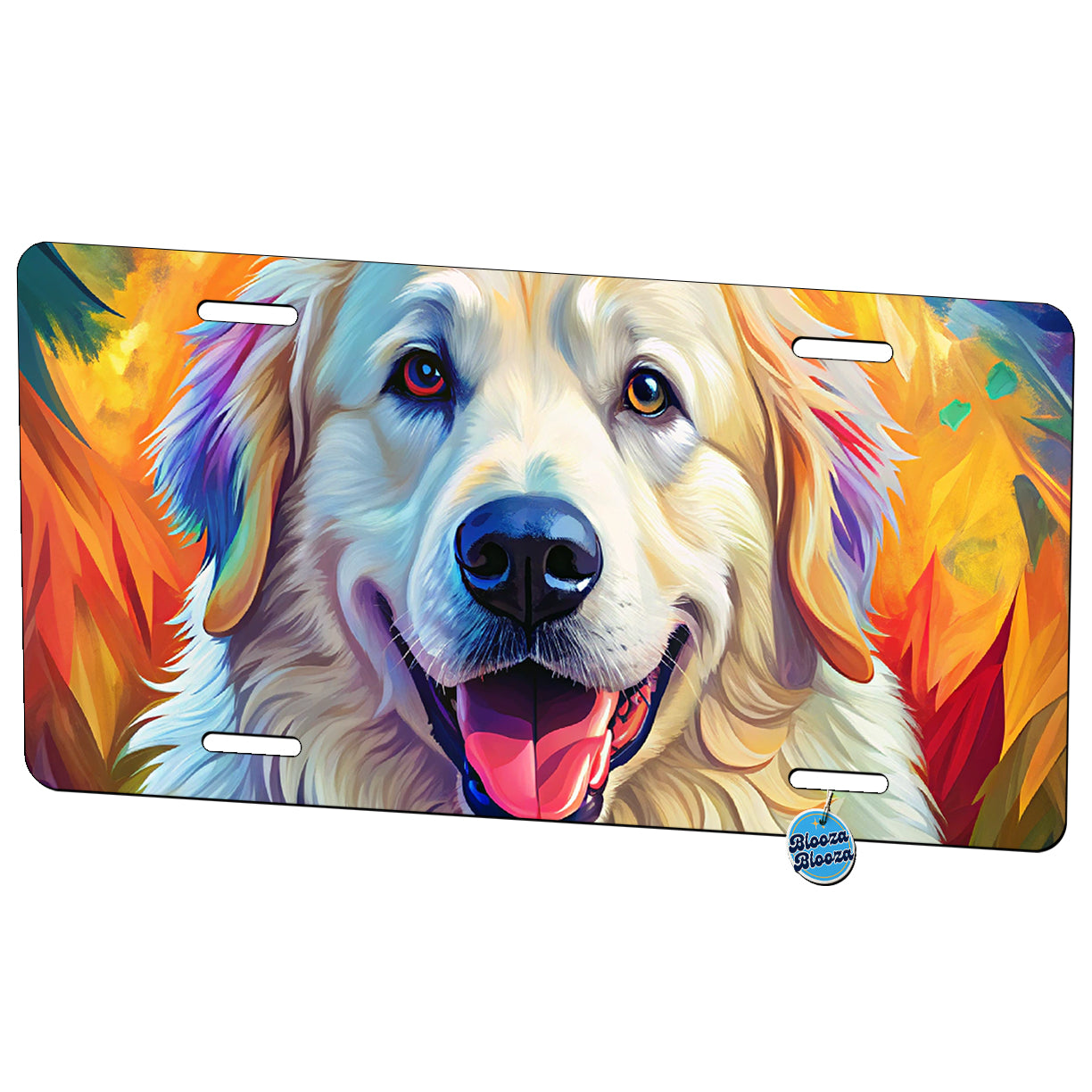 Great Pyrenees Dog Pop Art Metal Vanity Novelty Tag License Plate for Trucks Cars SUVs