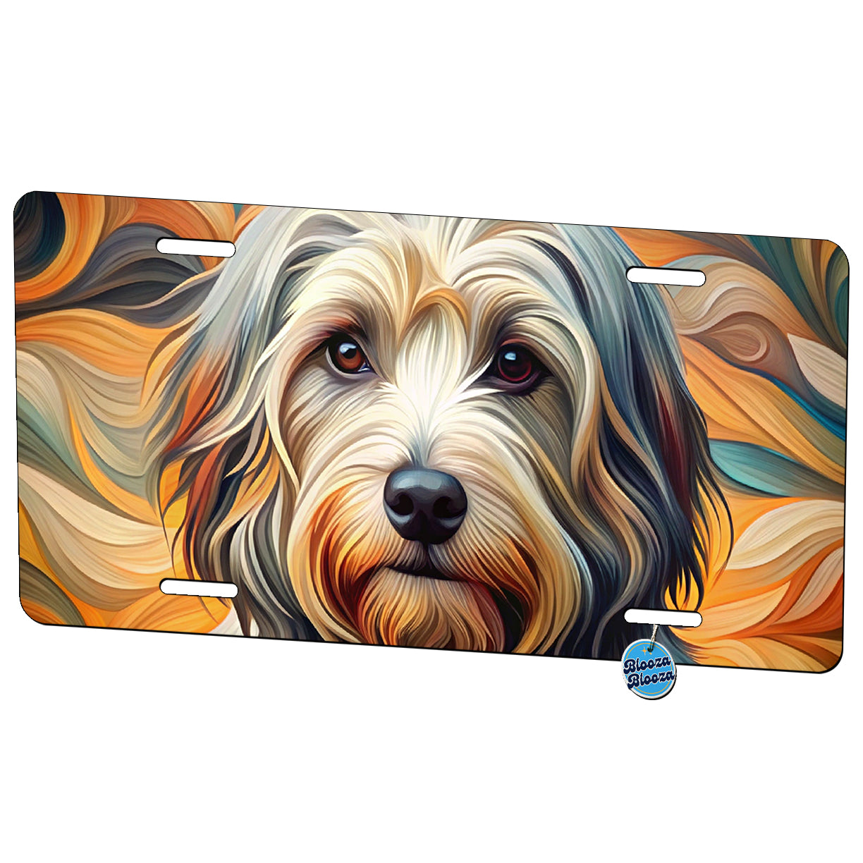 Havanese Dog Abstract Stylized Art Metal Vanity Novelty Tag License Plate for Trucks Cars SUVs
