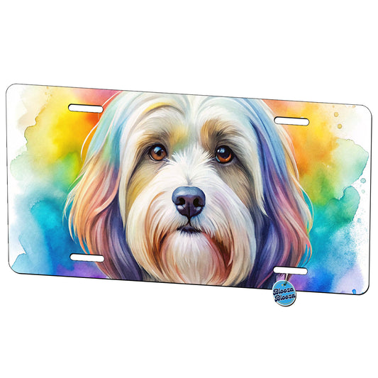 Havanese Dog Watercolor Style Metal Vanity Novelty Tag License Plate for Trucks Cars SUVs