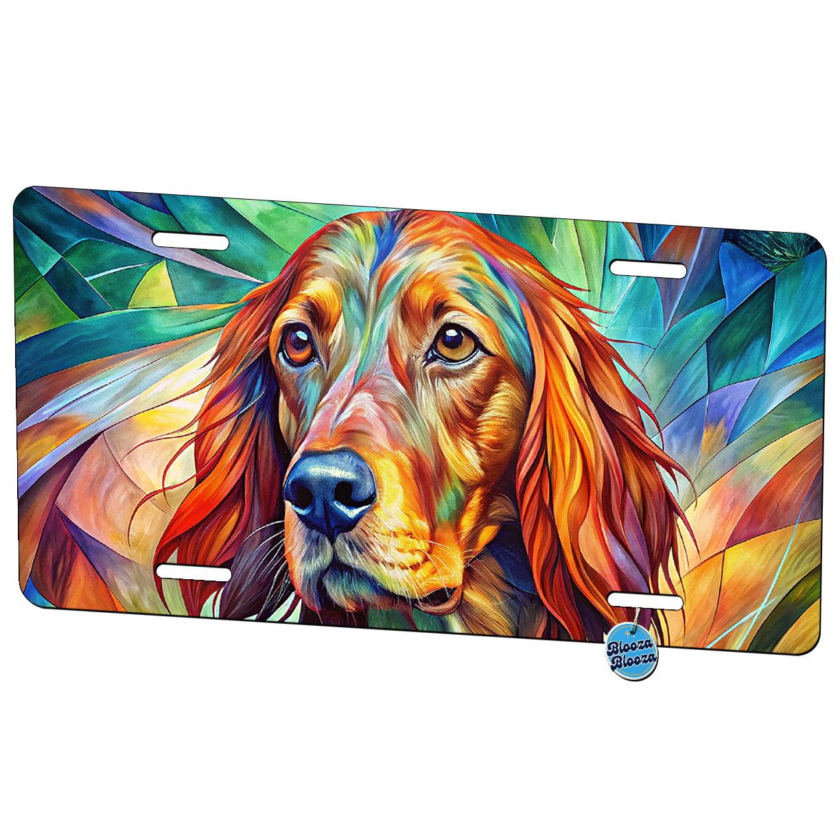 Irish Setter Dog Abstract Art Metal Vanity Novelty Tag License Plate for Trucks Cars SUVs