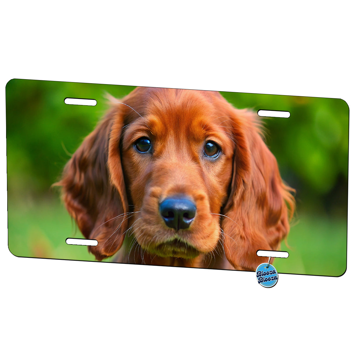 Irish Setter Dog Puppy Photo Metal Vanity Novelty Tag License Plate for Trucks Cars SUVs
