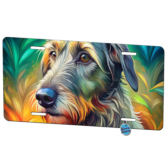 Irish Wolfhound Dog Pop Art Metal Vanity Novelty Tag License Plate for Trucks Cars SUVs