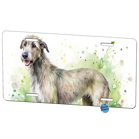 Irish Wolfhound Dog Watercolor Style Metal Vanity Novelty Tag License Plate for Trucks Cars SUVs
