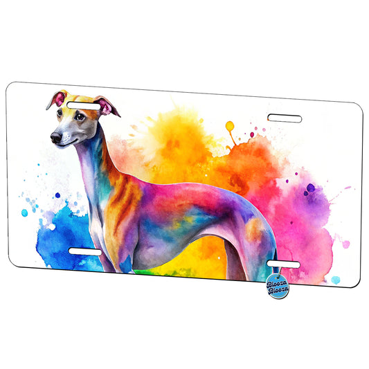 Italian Greyhound Dog Watercolor Style Metal Vanity Novelty Tag License Plate for Trucks Cars SUVs