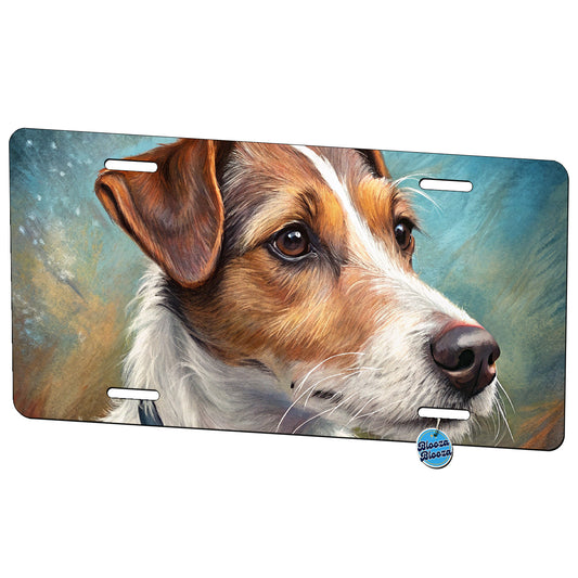 Jack Russell Terrier Dog Illustration Metal Vanity Novelty Tag License Plate for Trucks Cars SUVs