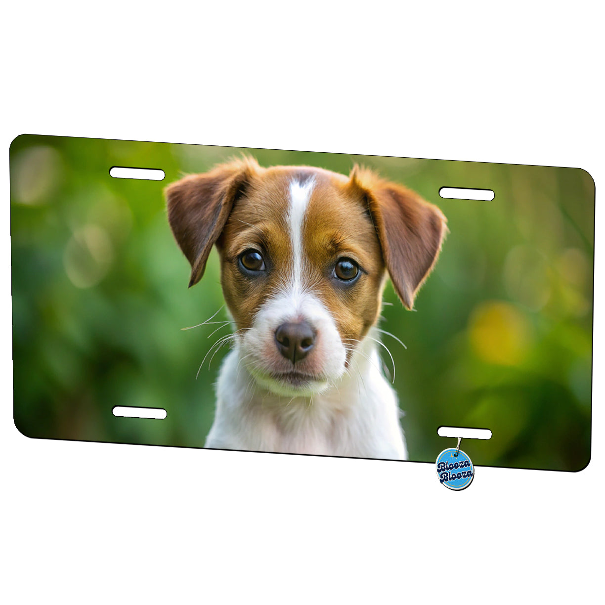 Jack Russell Terrier Dog Puppy Photo Metal Vanity Novelty Tag License Plate for Trucks Cars SUVs
