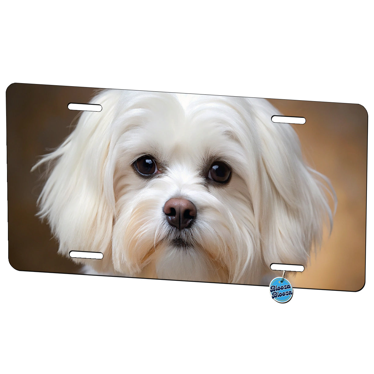 Maltese Dog Photo Metal Vanity Novelty Tag License Plate for Trucks Cars SUVs