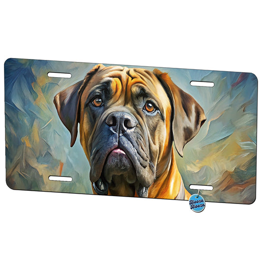 Mastiff Dog Expressionism Art Metal Vanity Novelty Tag License Plate for Trucks Cars SUVs