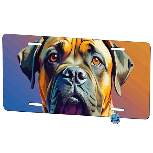 Mastiff Dog Pop Art Metal Vanity Novelty Tag License Plate for Trucks Cars SUVs