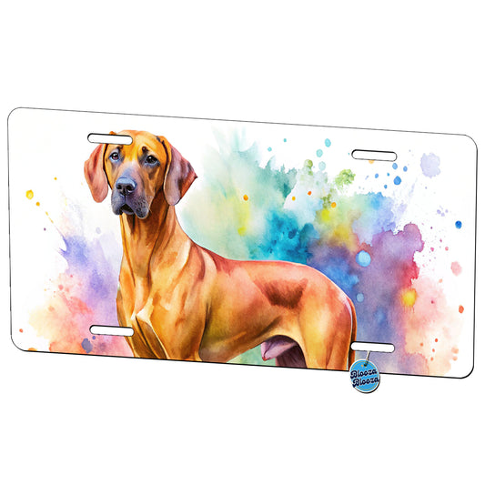 Rhodesian Ridgeback Dog Watercolor Style Metal Vanity Novelty Tag License Plate for Trucks Cars SUVs