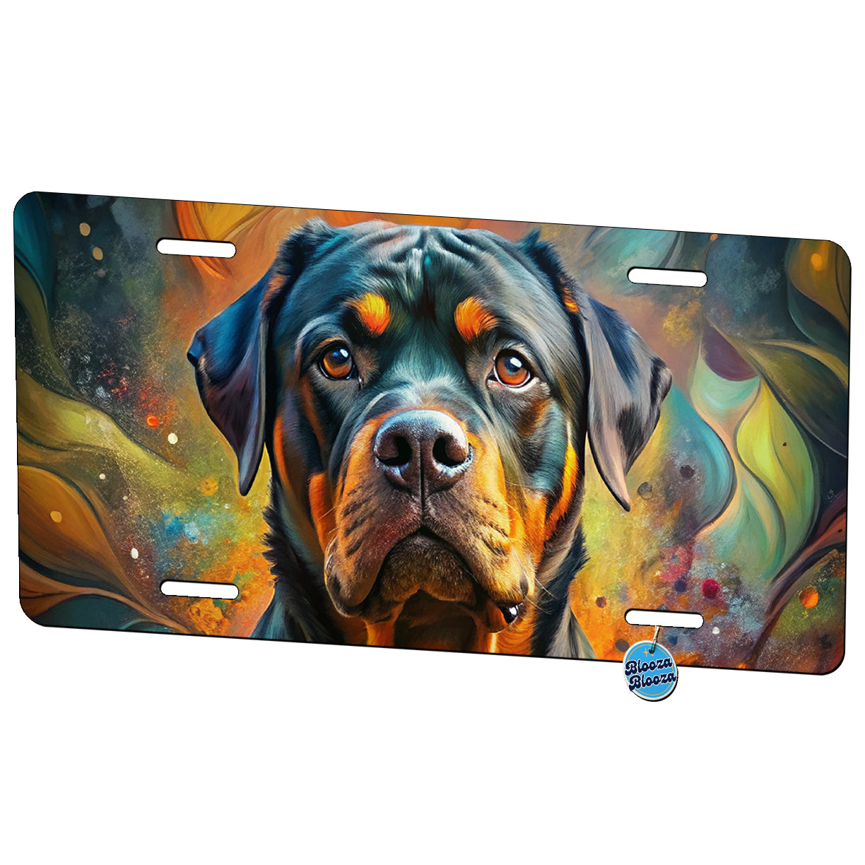 Rottweiler Dog Abstract Art Metal Vanity Novelty Tag License Plate for Trucks Cars SUVs