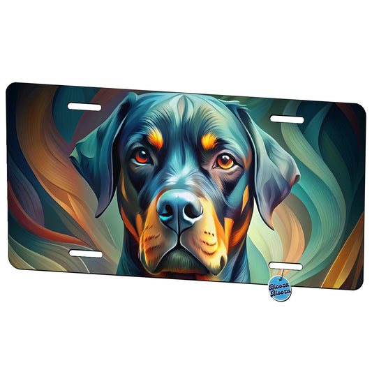 Rottweiler Dog Abstract Stylized Art Metal Vanity Novelty Tag License Plate for Trucks Cars SUVs