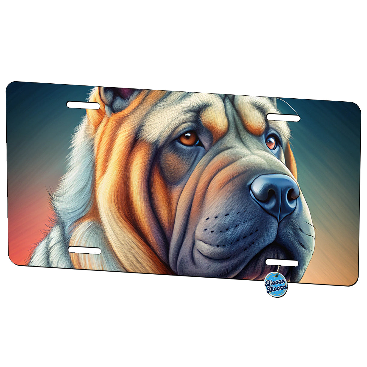 Shar Pei Dog Art Nouveau Metal Vanity Novelty Tag License Plate for Trucks Cars SUVs