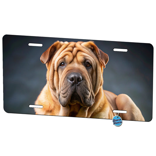 Shar Pei Dog Photo Metal Vanity Novelty Tag License Plate for Trucks Cars SUVs