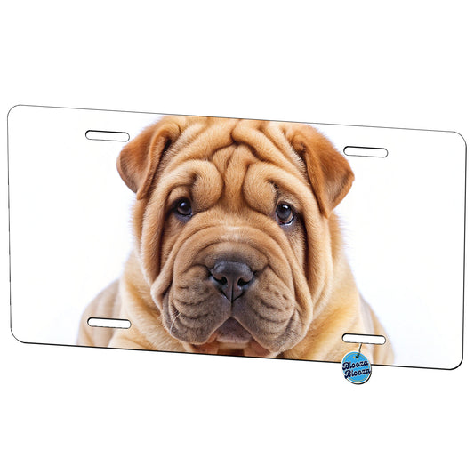 Shar Pei Dog Puppy Photo Metal Vanity Novelty Tag License Plate for Trucks Cars SUVs