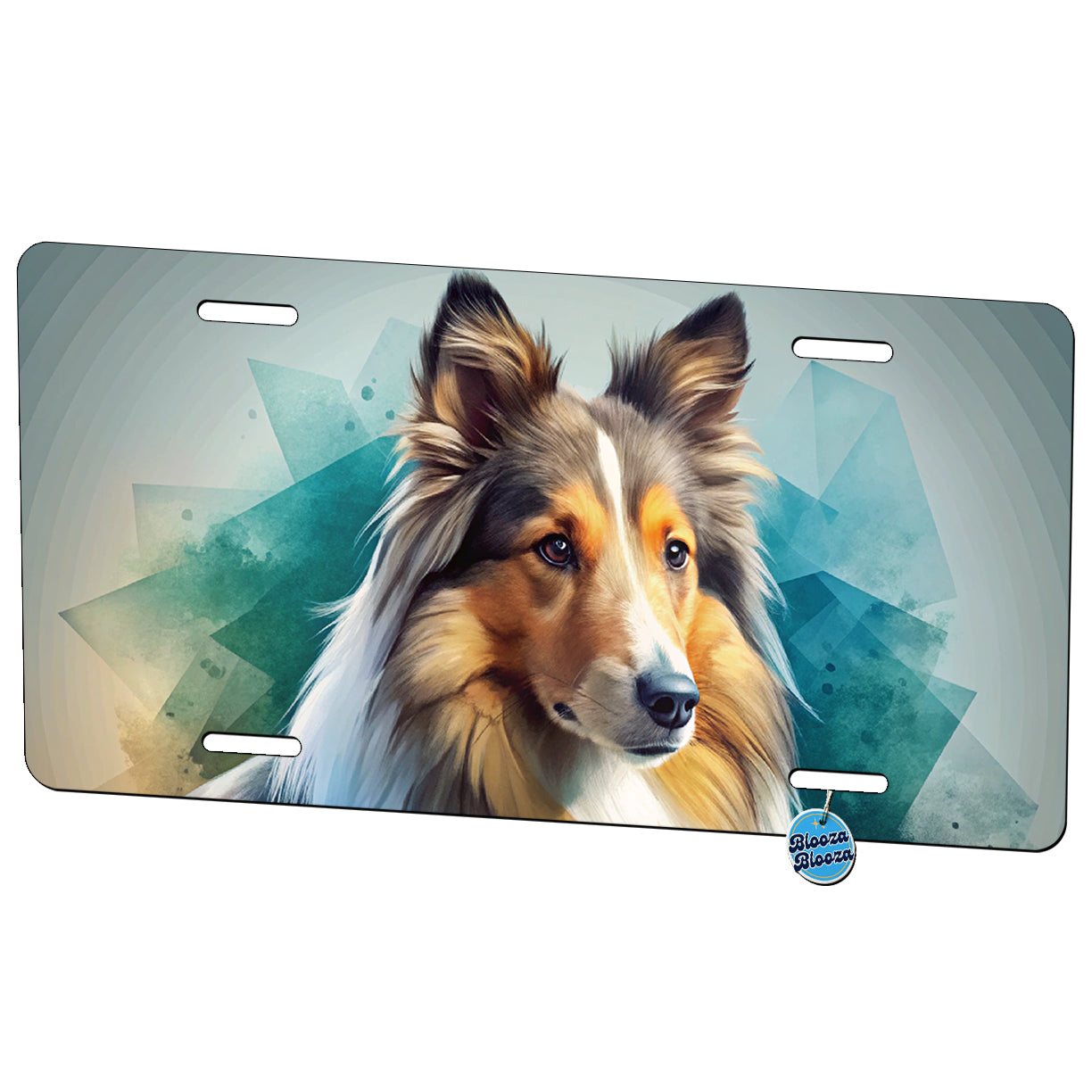 Shetland Sheepdog Sheltie Dog Contemporary Art Metal Vanity Novelty Tag License Plate for Trucks Cars SUVs