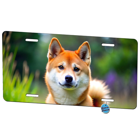 Shiba Inu Dog Photo Metal Vanity Novelty Tag License Plate for Trucks Cars SUVs