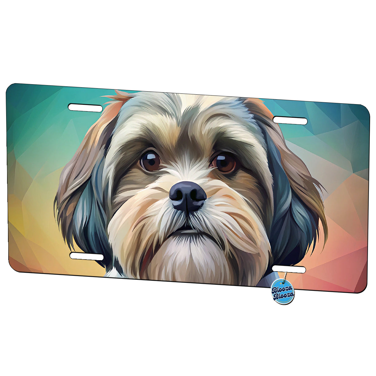 Shih Tzu Dog Contemporary Art Metal Vanity Novelty Tag License Plate for Trucks Cars SUVs