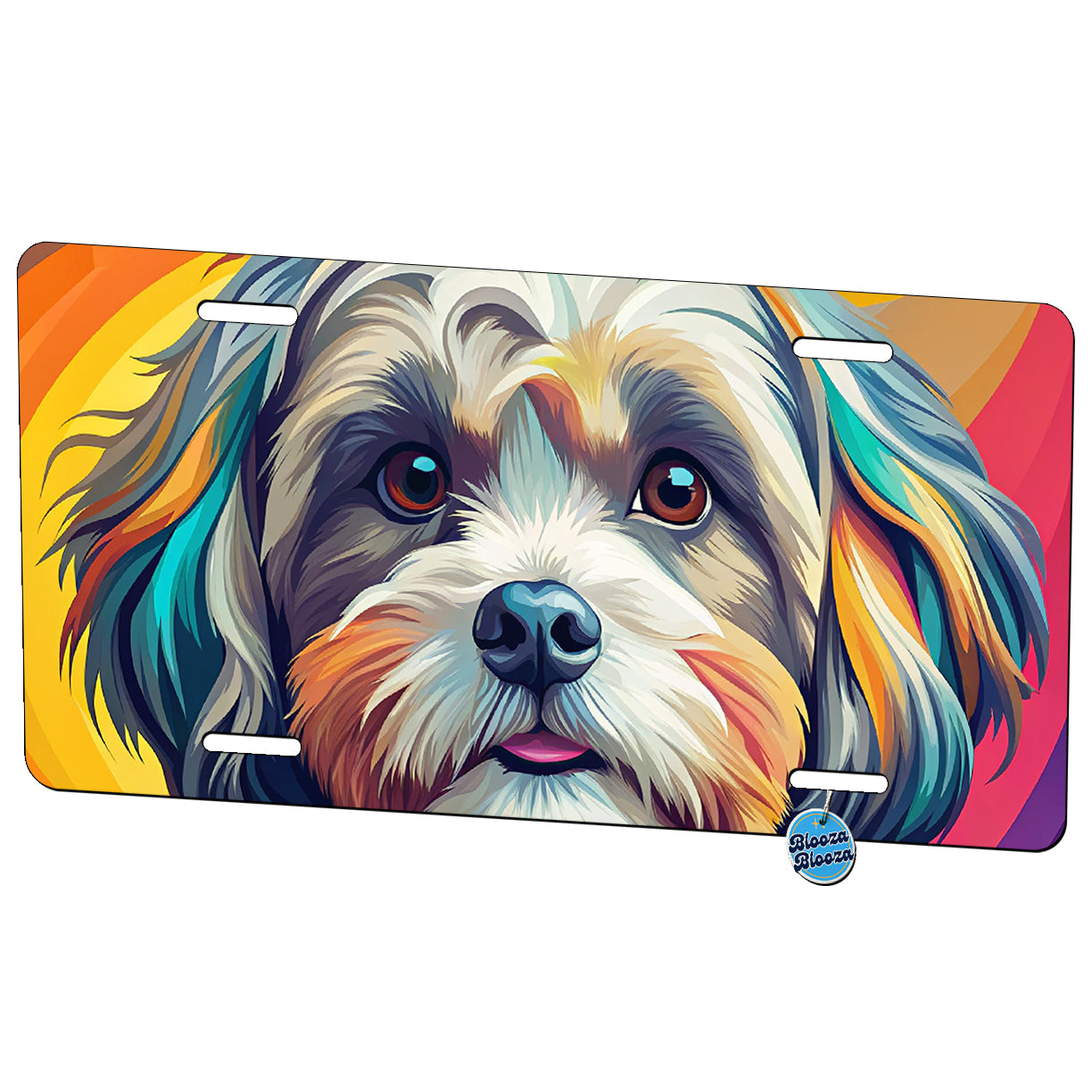 Shih Tzu Dog Pop Art Metal Vanity Novelty Tag License Plate for Trucks Cars SUVs