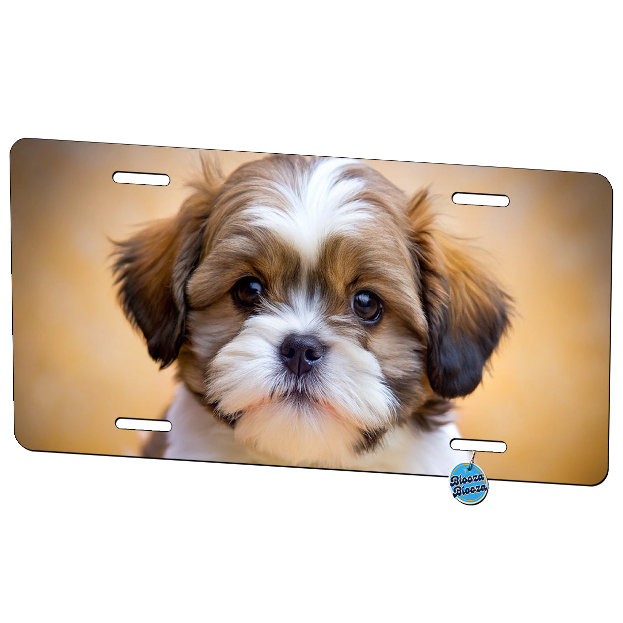 Shih Tzu Dog Puppy Photo Metal Vanity Novelty Tag License Plate for Trucks Cars SUVs
