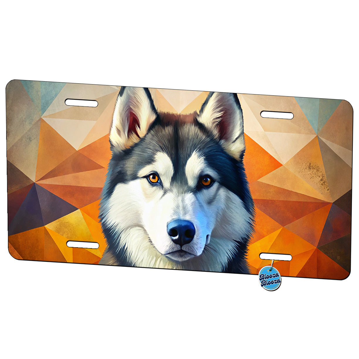 Siberian Husky Dog Contemporary Art Metal Vanity Novelty Tag License Plate for Trucks Cars SUVs